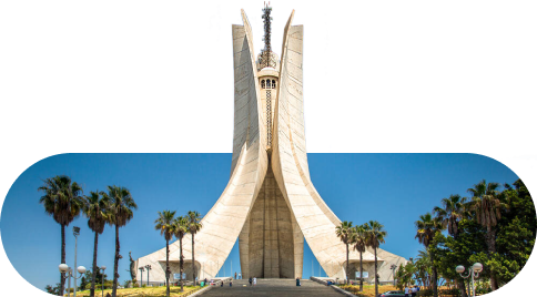 Maqam Echahid or Martyrs Memorial monument in Algeria.