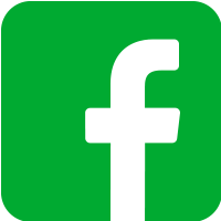 facebook logo in green to match the brand color of Foodbeeper