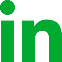 LinkedIn logo in green to match the brand color of FoodBeeper 