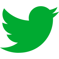 twitter logo in green to match the brand color of foodbeeper 